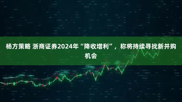 杨方策略 浙商证券2024年“降收增利”，称将持续寻找新并购机会